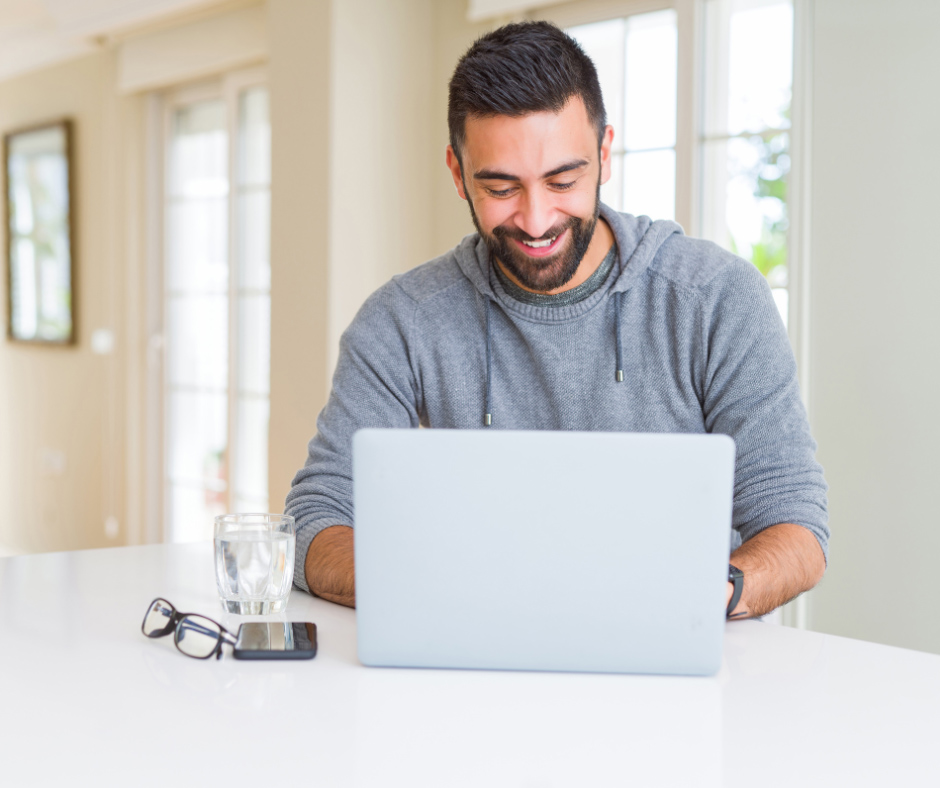 person laptop